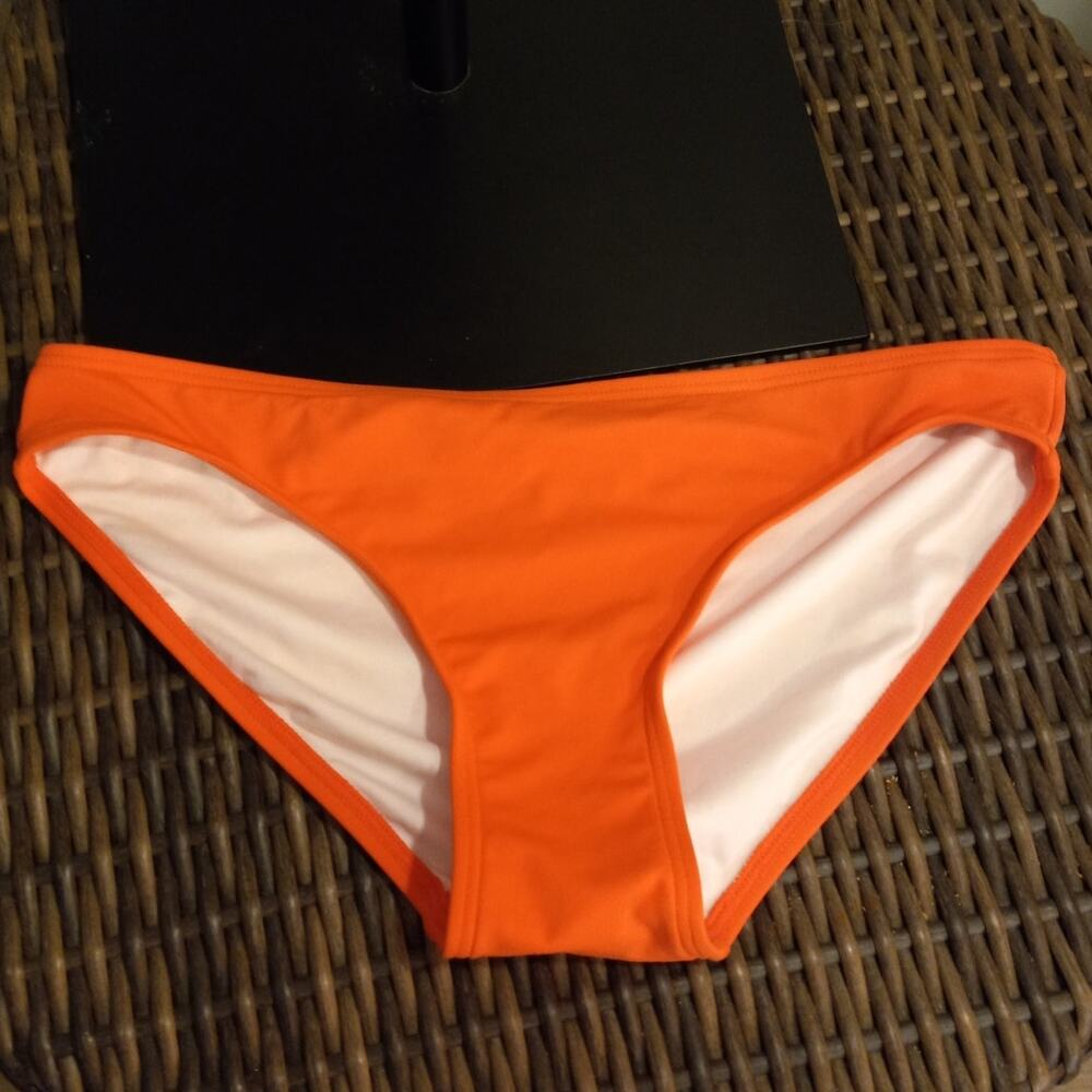 Michael Kors Bikini Bottom Coral Orange High Cut Full Coverage Medium Resortwear